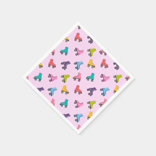 ローラスケートスケートで滑るデザインナプキンス スタンダードカクテルナプキン (角)