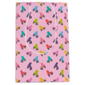 ローラスケートスケートで滑るデザイン抱き枕 ミディアムペーパーバッグ (正面)