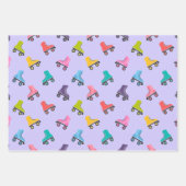 ローラスケートスケートで滑るデザイン ラッピングペーパーシート (正面3)