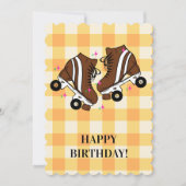 ローラスケートスケートで滑るピーチジンガム誕生日 シーズンカード (正面)