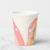 ローラスケートスケートで滑るレトログルーヴィーガール誕生日Pa 紙コップ (右)