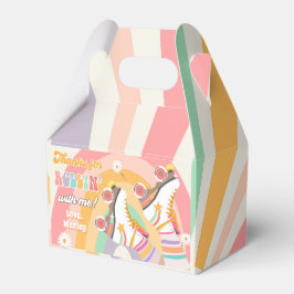 ローラスケートスケートで滑るレトロパーティーガールガールゲーブルボックス フェイバーボックス