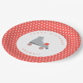 ローラスケートドット – サンゴ ペーパープレート (アングル)