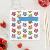 ローラスケートパーティーカラフルカスタマイズ誕生日 スタンダードランチョンナプキン (インサイチュ)