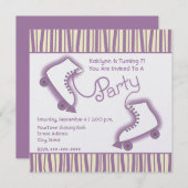 ローラスケートパーティー誕生日招待状 招待状 (正面/裏面)