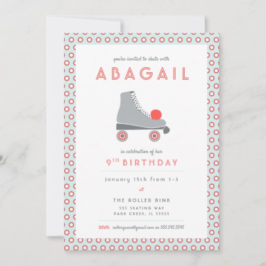 ローラスケートパーティー 招待状 (正面)