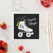 ローラスケート卒業パーティースケートで滑るリンクブラック スタンダードカクテルナプキン (インサイチュ)