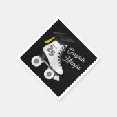 ローラスケート卒業パーティースケートで滑るリンクブラック スタンダードカクテルナプキン (角)