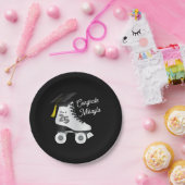 ローラスケート卒業パーティースケートで滑るリンクブラック ペーパープレート (パーティー)