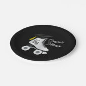 ローラスケート卒業パーティースケートで滑るリンクブラック ペーパープレート (アングル)