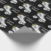 ローラスケート卒業パーティースケートで滑るリンクブラック ラッピングペーパー (角)