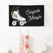 ローラスケート卒業パーティースケートで滑るリンクブラック 横断幕 (インサイチュ)