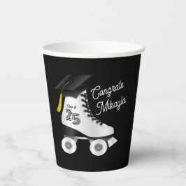 ローラスケート卒業パーティースケートで滑るリンクブラック 紙コップ