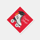 ローラスケート卒業パーティースケートで滑るリンクレッド スタンダードカクテルナプキン (角)