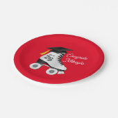 ローラスケート卒業パーティースケートで滑るリンクレッド ペーパープレート (アングル)