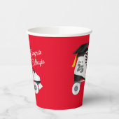 ローラスケート卒業パーティースケートで滑るリンクレッド 紙コップ (左)