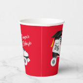 ローラスケート卒業パーティースケートで滑るリンクレッド 紙コップ (右)