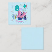 ローラスケート誕生日ガールレトロスケートで滑る ノートカード (正面/裏面)