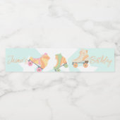 ローラスケート誕生日パステルスターズ ペットボトルラベル (シングルラベル)