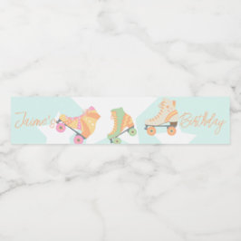 ローラスケート誕生日パステルスターズ ペットボトルラベル