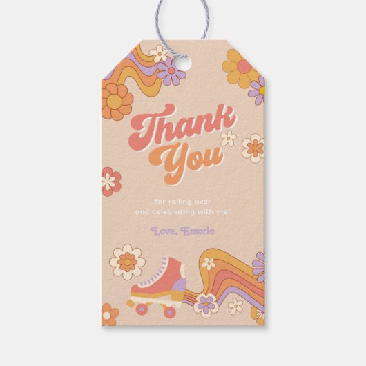 ローラスケート誕生日メッセージカード ギフトタグ (正面)