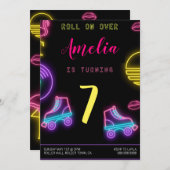 ローラスケート誕生日招待状 招待状 (正面/裏面)