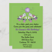 ローラスケート誕生日招待状 招待状 (正面/裏面)