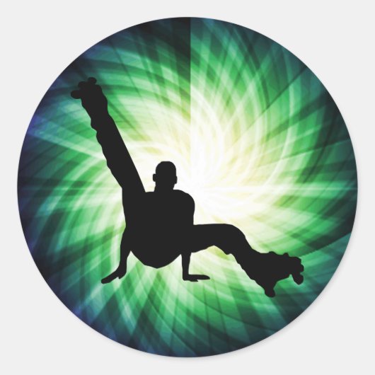 ローラスケート踊り ラウンドシール (正面)