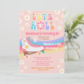 ローラスケートGroovyレトロ誕生日招待状 招待状 (スタンド正面)