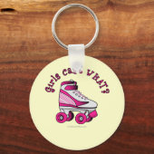 ローラダービースケート – ピンク キーホルダー (正面)