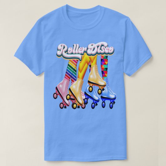 ローラディスコスケートで滑るスケートローラースクール Tシャツ (デザイン正面)