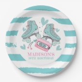 ローラパーソナライズされたスケートで滑るパステルパーティー ペーパープレート (正面)