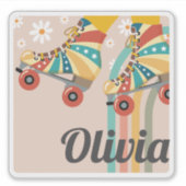 ローラパーソナライズされたスケートで滑る名ノートパソコンステッカー シール (正面)