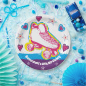 ローラパーソナライズされたスケートで滑る誕生日パーティープレート ペーパープレート (パーティー)