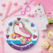 ローラパーソナライズされたスケートで滑る誕生日パーティープレート ペーパープレート (パーティー)