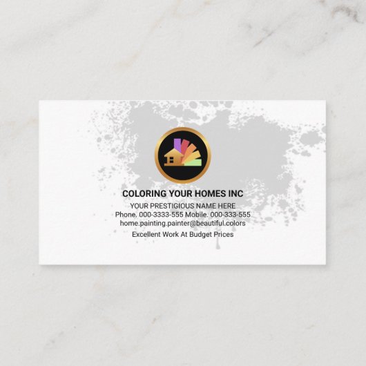 ローラブラシ絵画の壁面グラフィティ 名刺 (裏面)