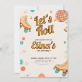 ローラリンクレトロ誕生日 招待状 (正面)