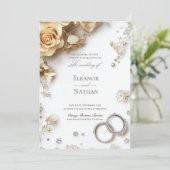 ローラルとツーウェディングリング　洗練されたセーブザ 招待状 (スタンド正面)