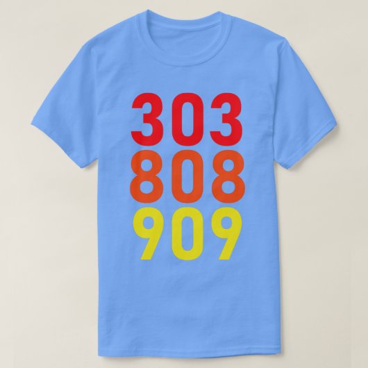 ローランドTB303 TR808 TR909ビート Tシャツ (デザイン正面)