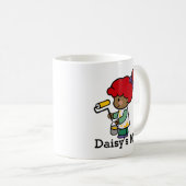 ローラーつき可愛い画家アーティスト コーヒーマグカップ (正面右)