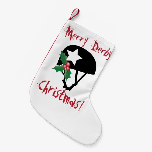 ローラーのダービーのクリスマス、ローラースケートで滑る スモールクリスマスストッキング (正面 (吊り時))