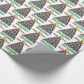 ローラーのダービーのクリスマス、ローラースケートで滑る ラッピングペーパー (角)