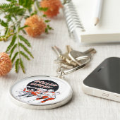 ローラーのダービーのヴィンテージプログラム-キーホルダー キーホルダー (側面)