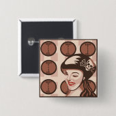 ローラーのダービーの女の子 缶バッジ (正面&裏面)