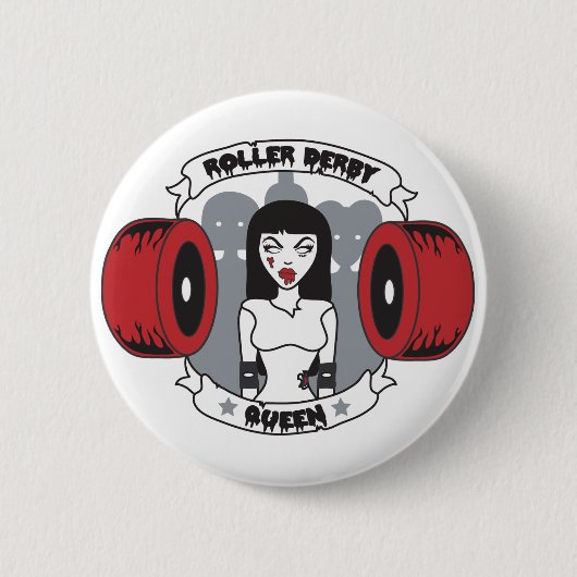 ローラーのダービーの女王 缶バッジ (正面)