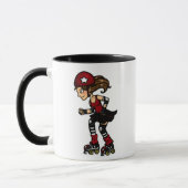 ローラーのダービーの妨害機の赤 マグカップ (左)