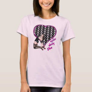 ローラーのダービーの花型女性歌手 Tシャツ
