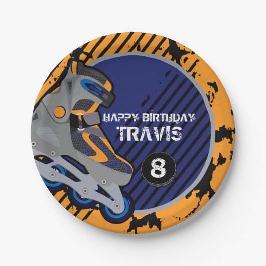 ローラーのホッケーのパーティー7インチの紙皿 ペーパープレート (正面)