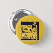 ローラーの女の子 缶バッジ (正面&裏面)