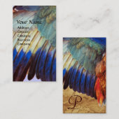 ローラーの翼羽,アンティークパーチメントパール 名刺 (正面/裏面)